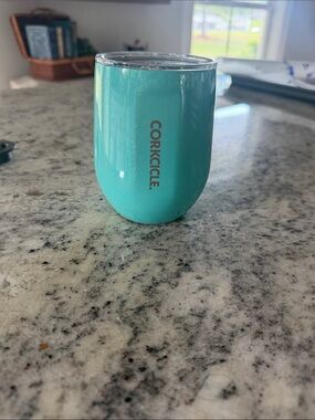 Corkcicle Turquoise Stainless Steel Wine Tumbler with Lid